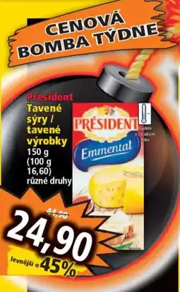 Norma Président tavené sýry / tavené výrobky nabídka