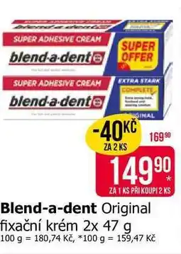 Teta Blend-a-dent Original fixační krém 2x 47 g nabídka