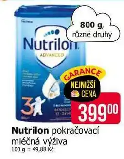 Teta Nutrilon pokračovací mléčná výživa nabídka