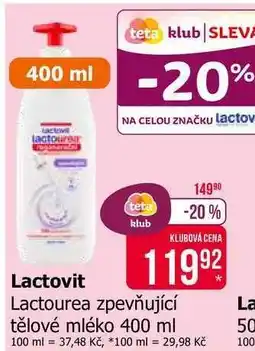 Teta Lactovit Lactourea zpevňující tělové mléko 400 ml nabídka