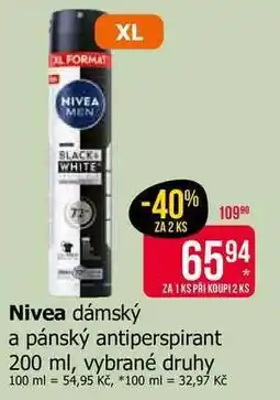 Teta Nivea dámský a pánský antiperspirant nabídka