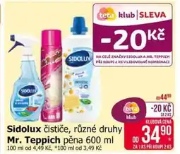 Teta Sidolux čističe, různé druhy Mr. Teppich pěna 600 ml nabídka