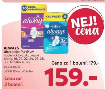 Rossmann Always Ultra nebo Platinum nabídka