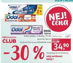 Rossmann ODOL VELVET nabídka