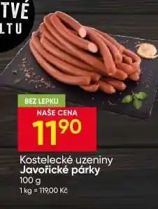 Hruška KOSTELECKÉ UZENINY JAVOŘICKÉ PÁRKY nabídka