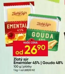 Hruška Zlatý sýr Ementaler 45% | Gouda 48% nabídka