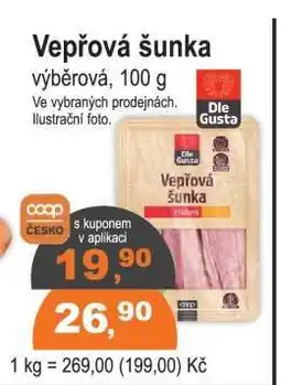 COOP DISKONT Vepřová šunka nabídka