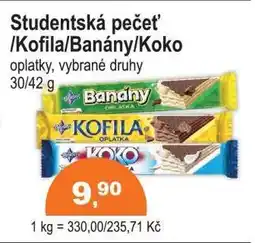 COOP DISKONT Studentská pečeť/Kofila/Banány/Koko nabídka