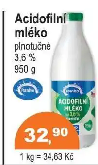 COOP DISKONT Acidofilní mléko nabídka