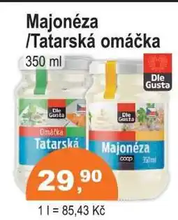 COOP DISKONT Majonéza, Tatarská omáčka nabídka