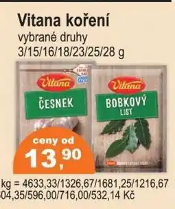 COOP DISKONT Vitana koření nabídka