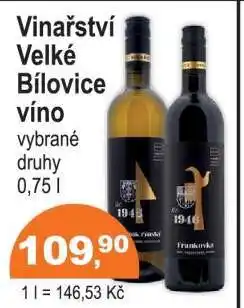 COOP DISKONT Vinařství Velké Bílovice víno nabídka