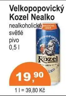 COOP DISKONT Velkopopovický Kozel nealko nabídka