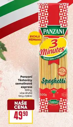 Billa Panzani těstoviny semolinové express nabídka