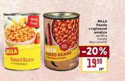 Billa Billa fazole v rajčatové omáčce nabídka