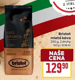 Billa Bristot mletá káva nabídka
