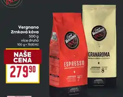 Billa Vergnano zrnková káva nabídka