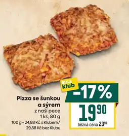 Billa Billaklub pizza se šunkou a sýrem nabídka