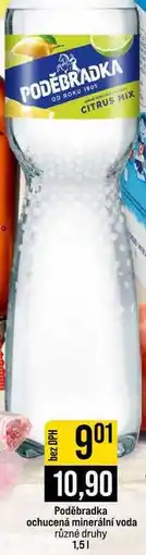 Jip Poděbradka ochucená minerální voda různé druhy nabídka