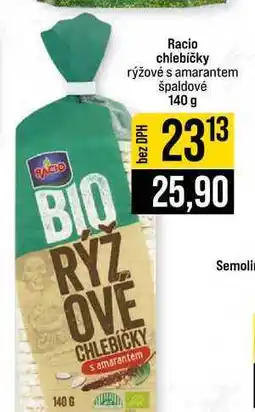 Jip Racio chlebíčky rýžové s amarantem špaldové nabídka