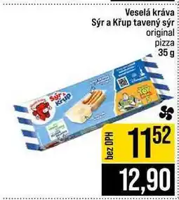 Jip Veselá kráva Sýr a Křup tavený sýr original pizza nabídka