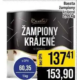 Jip Bassta žampiony krájené nabídka