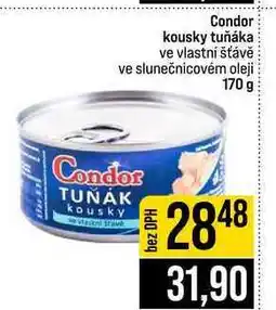 Jip Condor kousky tuňáka ve vlastní šťávě ve slunečnicovém oleji nabídka
