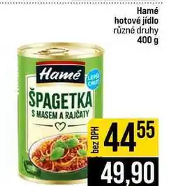Jip Hamé hotové jídlo různé druhy nabídka