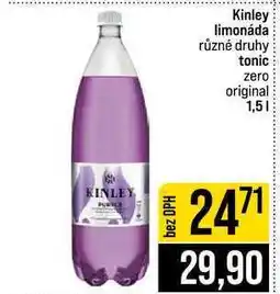 Jip Kinley limonáda různé druhy tonic zero original nabídka