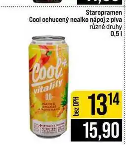 Jip Staropramen Cool ochucený nealko nápoj z piva různé druhy nabídka