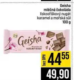Jip Geisha mléčná čokoláda lískooříškový nugát karamel a mořská sůl nabídka