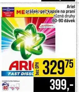 Jip Ariel prášek, gel kapsle na praní různé druhy 60-90 dávek nabídka