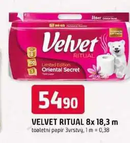 Trefa VELVET RITUAL 8x 18,3 m toaletní papír 3vrstvý nabídka
