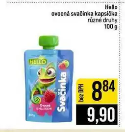 Jip Hello ovocná svačinka kapsička různé druhy nabídka