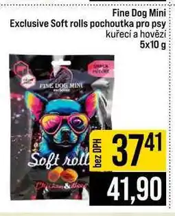 Jip Fine Dog Mini Exclusive Soft rolls pochoutka pro psy kuřecí a hovězí nabídka