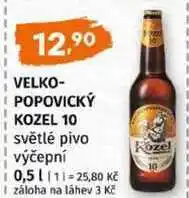 Trefa VELKOPOPOVICKÝ KOZEL 10 světlé pivo výčepní nabídka
