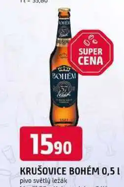 Trefa KRUŠOVICE BOHÉM 0,5 L pivo světlý ležák nabídka