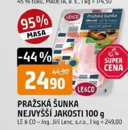 Trefa LE&CO PRAŽSKÁ ŠUNKA NEJVYŠŠÍ JAKOSTI nabídka
