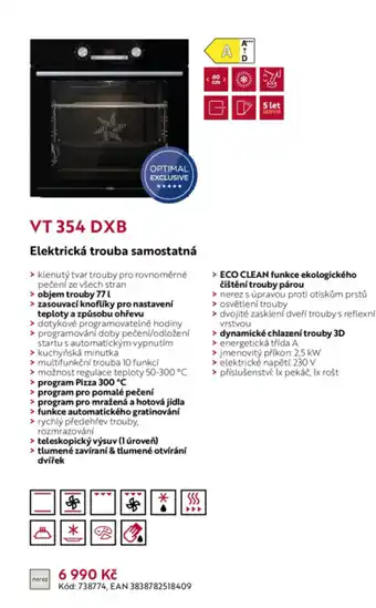 Elektrická trouba samostatná VT 354 DXB