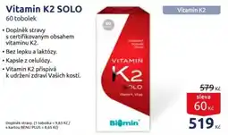 Benu Biomin Vitamin K2 SOLO nabídka