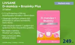 Benu LIVSANE D-manóza + Brusinky Plus nabídka