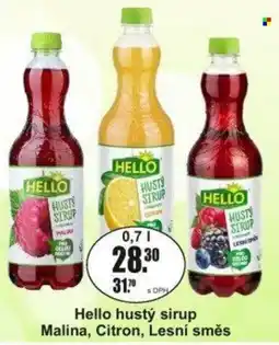 Adam Hello hustý sirup Malina, Citron, Lesní směs nabídka