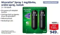 Benu Nicorette Spray 1 mg/dávka orální sprej roztok nabídka