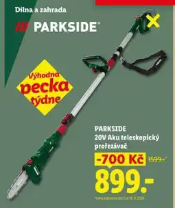 Lidl PARKSIDE 20V Aku teleskopický prořezávač nabídka