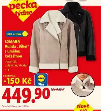 ESMARA Bunda „Biker“ s umělou kožešinou
