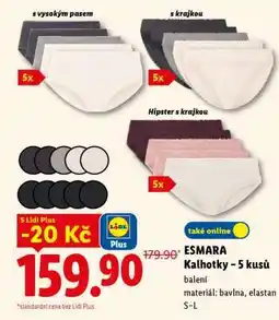 Lidl esmara KALHOTKY 5 KUSŮ nabídka