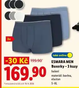 Lidl ESMARA MEN BOXERKY – 3 KUSY nabídka
