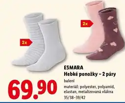 Lidl ESMARA HEBKÉ PONOŽKY - 2 PÁRY nabídka