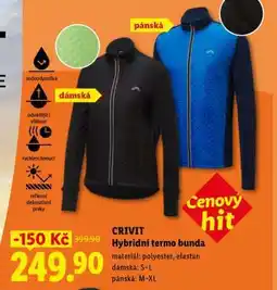 Lidl CRIVIT HYBRIDNÍ TERMO BUNDA nabídka