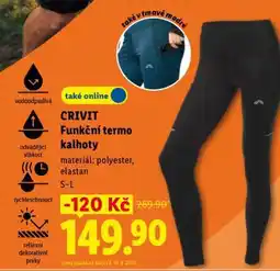 Lidl Crivit Funkční Termo Kalhoty nabídka